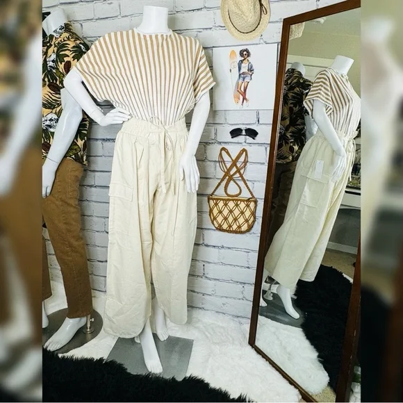 Sienna Sky Drawstring Wide Leg Pants - Picture 1 of 9